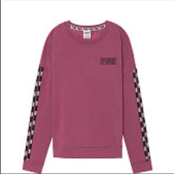 VICTORIAS SECRET PINK OVERSIZE SLOUCHY /"PINK/" CREWNECK//CREW SWEATSHIRT NWT